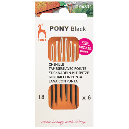 Pony Black Stramaj med Spids Str. 18 - 6 stk
