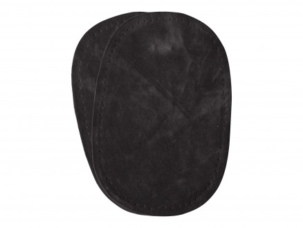 Albuelapper Imiteret Ruskind Oval Mørkegrå 10x15cm - 2 stk