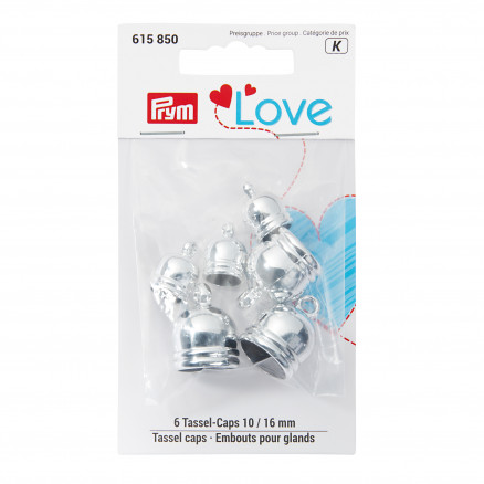 Prym Love Kvasteholder Sølvfarvet 10 & 16mm - 6 stk. thumbnail