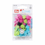 Prym Love Color Snaps Trykknapper Plast Blomst 13,6mm Ass. Pink/Grøn/Turkis - 30 stk
