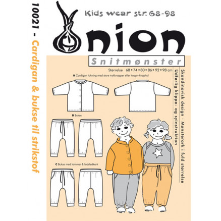 ONION Snitmønster Kids 10021 Cardigan & Buks Str. 68-98/6-18 mdr. 2-3
