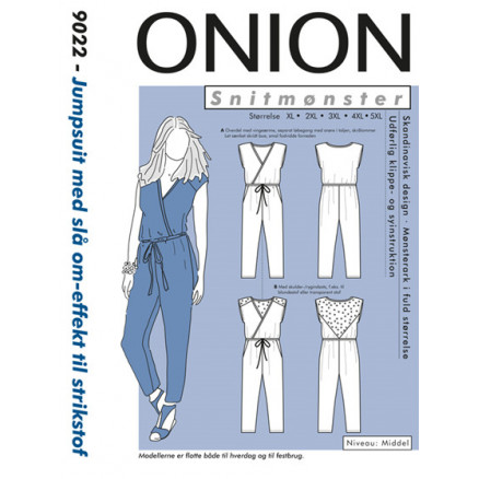 ONION Snitmønster Plus 9022 Jumpsuit med Slå Om-Effekt Str. XL-5XL thumbnail