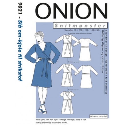 ONION Snitmønster Plus 9021 Slå Om-Kjole Str. XL-5XL thumbnail