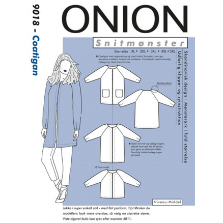 ONION Snitmønster Plus 9018 Coatigan Str. XL-5XL thumbnail