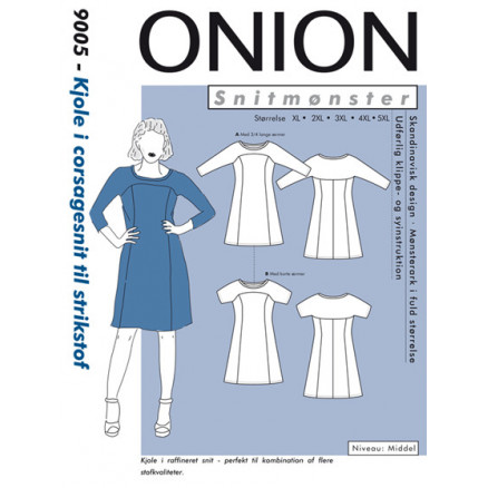 ONION Snitmønster Plus 9005 Kjole i Corsagesnit Str. XL-5XL thumbnail