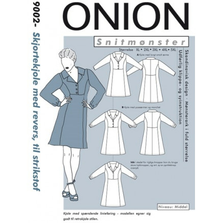 ONION Snitmønster Plus 9002 Skjortekjole med Revers Str. XL-5XL thumbnail