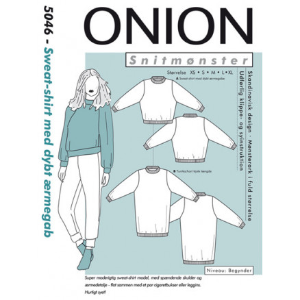 ONION Snitmønster 5046 Sweat-Shirt med Dybt Ærmegab Str. XS-XL thumbnail
