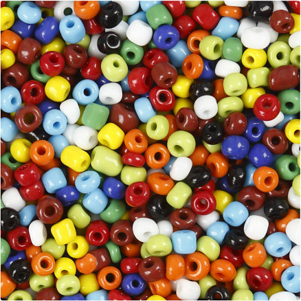 Rocai-mix, str. 6/0 , diam. 4 mm, ass. farver, 1000g, hulstr. 0,9-1,2 thumbnail