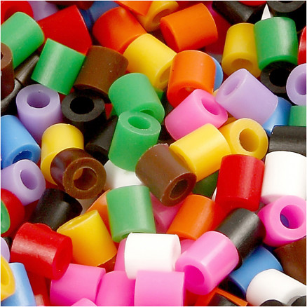 Rørperler, str. medium mm, str. 5x5 mm, standardfarver, 20000ass., hul thumbnail
