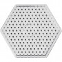 Perleplade, transparent, hexagon, JUMBO, 5 stk./ 1 pk.