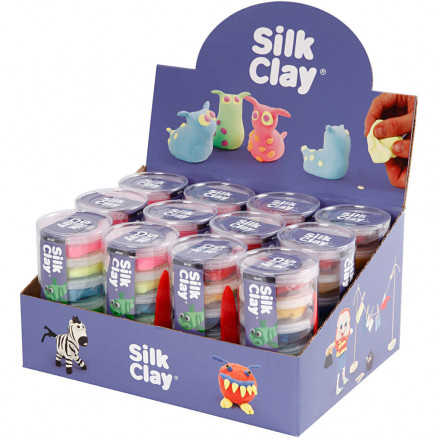 Silk Clay® , neonfarver, standard farver, 12sæt thumbnail