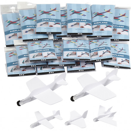 Flyvemaskiner, L: 11,5-19 cm, B: 11-17,5 cm, hvid, 50stk. thumbnail