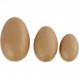 To-delte æg, L: 12+15+18 cm, 3stk.