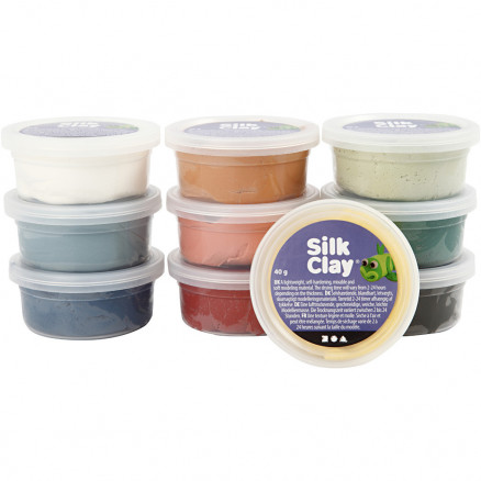 Silk Clay® , ass. farver, støvede farver, 10x40g thumbnail
