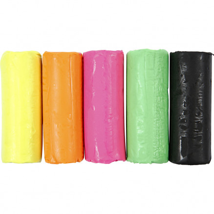 Soft Clay Modellervoks, H: 9,5 cm, diam. 10 cm, neonfarver, 400g thumbnail