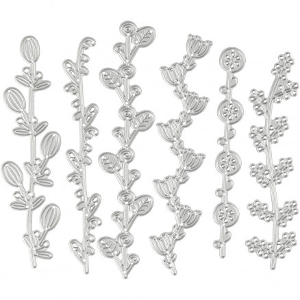 Skæreskabelon, str. 143x123 mm, blomsterranker, 1stk.