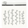 Skæreskabelon, str. 143x123 mm, blomsterranker, 1stk.
