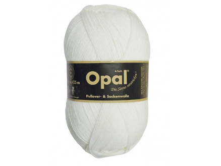 Opal Uni 4-trådet Garn Unicolor 2620 Hvid