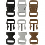 Kliklås, sort, brun, grå, L: 29 mm, B: 15 mm, hulstr. 3x11 mm, 100 stk./ 1 pk.