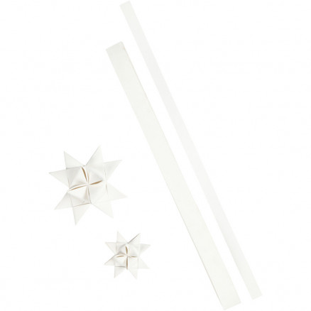Stjernestrimler, B: 15+25 mm, L: 44+78 cm, hvid, 24strimler, tykkelse thumbnail