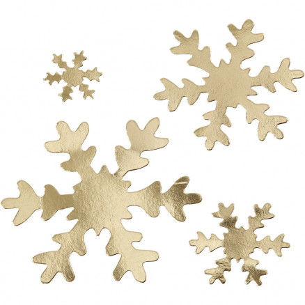 Snefnug, diam. 3+5+8+10 cm, tykkelse 0,55 mm, guld, 16stk. thumbnail