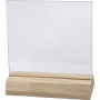 Glasplade med træfod, str. 7,5x7,5 cm, tykkelse 28 mm, 10 sæt/ 1 ks.