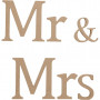 Bogstaver, Mr & Mrs, H: 13 cm, dybde 1,5 cm, 1 sæt