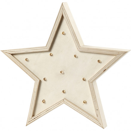 Lysboks, stjerne, H: 26 cm, krydsfiner, 1stk., dybde 3,5 cm thumbnail
