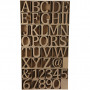 Bogstaver, tal og symboler af træ, H: 13 cm, tykkelse 2 cm, 160 stk./ 160 pk.