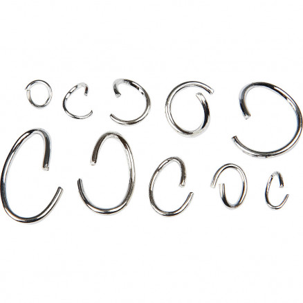 Oval- og O-ring - sortiment, indv. mål 3-13 mm, forsølvet, 800ass. thumbnail