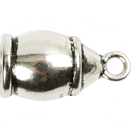 Enderør, str. 11x20 mm, hulstr. 6 mm, antik sølv, 40stk. thumbnail