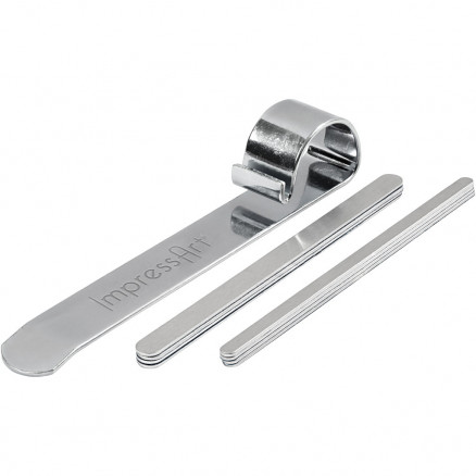 1: Bukkeværktøj og metalbånd til armbånd, L: 15 cm, B: 6-10 mm, aluminium