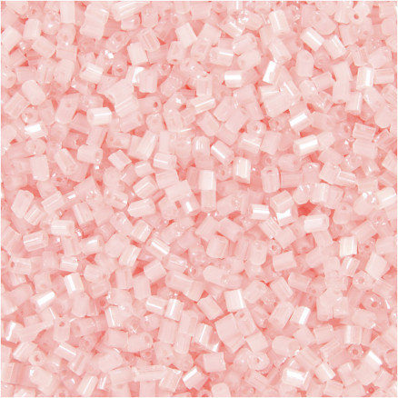 Rocaiperler, str. 15/0 , diam. 1,7 mm, transparent rosa, 2-cut, 500g, thumbnail