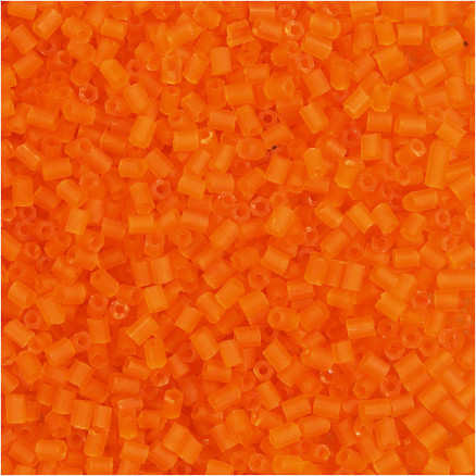 Rocaiperler, str. 15/0 , diam. 1,7 mm, transparent orange, 2-cut, 500g thumbnail