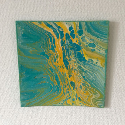 Acrylic Pouring af Rito Krea - Pouring Painting 20x20 cm thumbnail