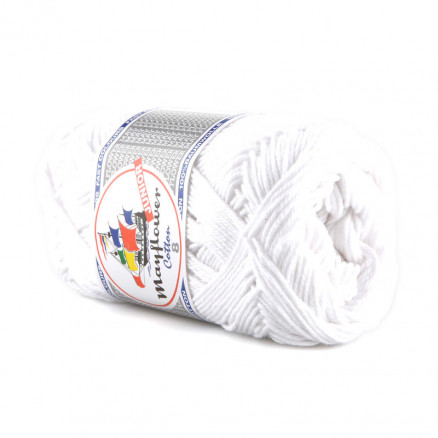 Mayflower Cotton 8/4 Garn Unicolor 1402 Hvid thumbnail