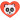 Strygemærke Panda i Hjerte 6,8x6,1cm