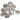 Infinity Hearts Lav selv Stofknap/Overtræksknapper Runde Aluminium Sølv 20mm - 10 par