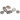 Infinity Hearts Lav selv Stofknap/Overtræksknapper Runde Aluminium Sølv 38mm - 10 par