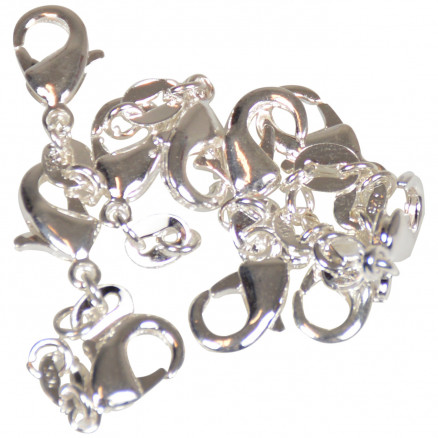 Infinity Hearts Karabinhage Metal Sølv 5x10mm - 10 stk thumbnail