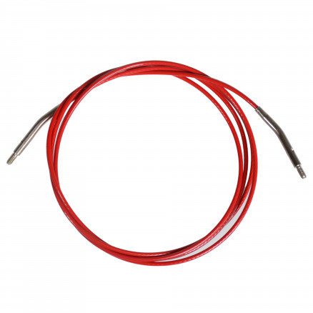 Infinity Hearts Wire/Kabel til Udskiftelige Rundpinde Rød 96cm (Bliver
