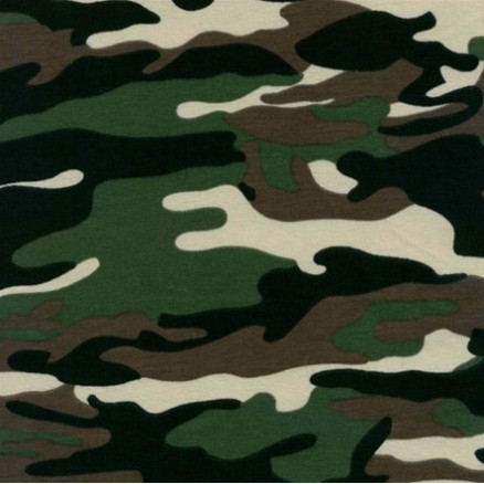 Bomuldsjersey Stof 001 Camouflage 50cm med PrisGaranti - kr. 75.00