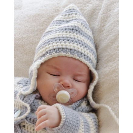 Baby Blues Hat by DROPS Design - Baby Hue Hækleopskrift str. 0/3 mdr - - 2/4 år