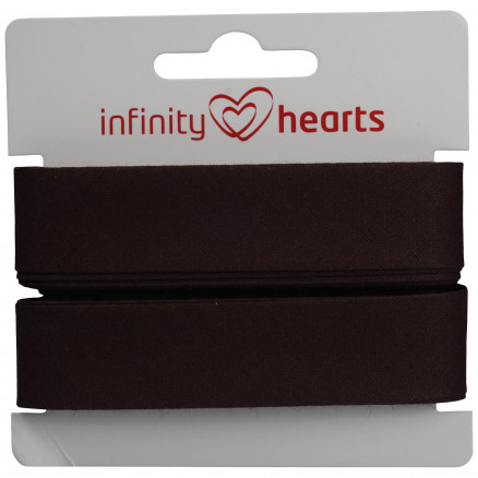 5: Infinity Hearts Skråbånd Bomuld 40/20mm 15 Mørkebrun - 5m