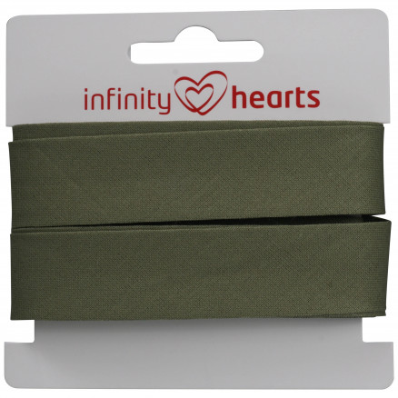 Infinity Hearts Skråbånd Bomuld 40/20mm 57 Armygrøn - 5m thumbnail