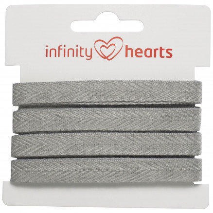Infinity Hearts Sildebens Bånd Bomuld 10mm 05 Lys grå - 5m thumbnail