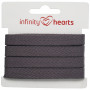 Infinity Hearts Sildebens Bånd Bomuld 10mm 15 Mørk grå - 5m