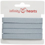 Infinity Hearts Sildebens Bånd Bomuld 10mm 42 Lys blå - 5m