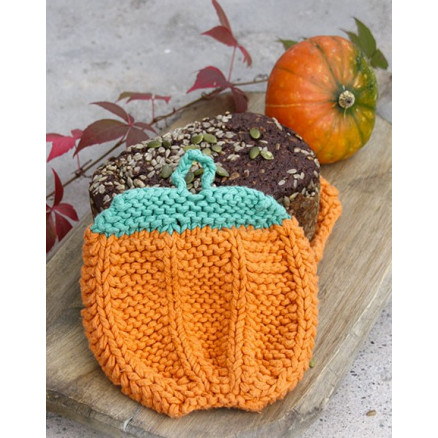 Roasted Pumpkin by DROPS Design - Grydelapper Halloween Strikkekit thumbnail