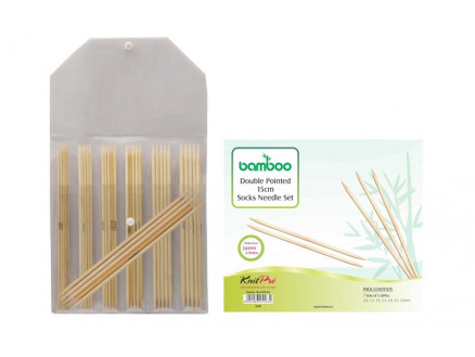 KnitPro Bamboo Strømpepindesæt Bambus 15 cm 2-5 mm 7 størrelser thumbnail